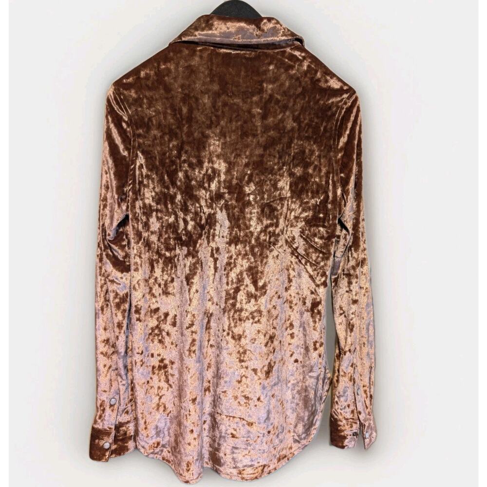 Rock & Roll Cowgirl S Crushed Velvet Shirt Top Lo… - image 5